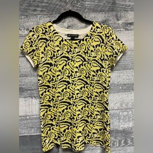 INC yellow black top with sequins